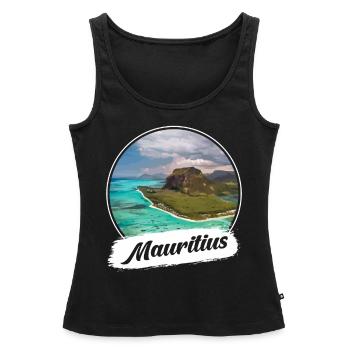 Mauritius Souvenir - Frauen Premium Organic Tank Top - Schwarz - Vorne - AI Model Female 172 light (172cm)