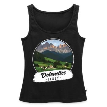 Dolomites Italie Souvenir - Débardeur bio Premium Femme - noir - Devant - AI Model Female 172 light (172cm)