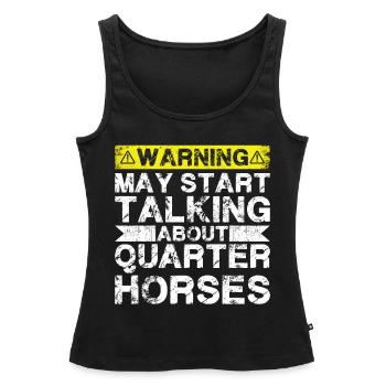 En parlant de Quarter Horse - Débardeur bio Premium Femme - noir - Devant - AI Model Female 172 light (172cm)