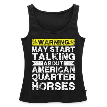 En parlant de Quarter Horse américain - Débardeur bio Premium Femme - noir - Devant - AI Model Female 172 light (172cm)