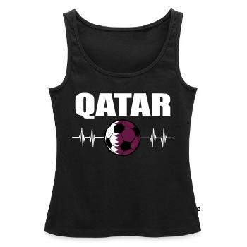 Qatar Football - Débardeur bio Premium Femme - noir - Devant - AI Model Female 172 light (172cm)