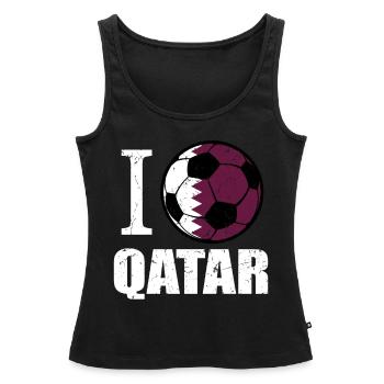 Qatar Football - Débardeur bio Premium Femme - noir - Devant - AI Model Female 172 light (172cm)