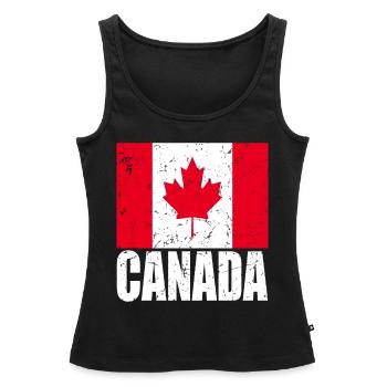 Drapeau du Canada - Débardeur bio Premium Femme - noir - Devant - AI Model Female 172 light (172cm)