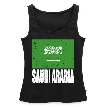 Saudi Arabia flag - Women’s Premium Organic Tank top - black - Front - AI Model Female 172 light (172cm)