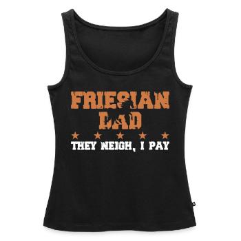 Pferdedad - Frisian - Women’s Premium Organic Tank top - black - Front - AI Model Female 172 light (172cm)