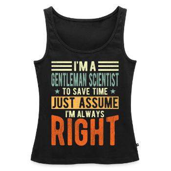 Gentleman scientifique - Débardeur bio Premium Femme - noir - Devant - AI Model Female 172 light (172cm)