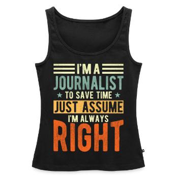 Journalist - Frauen Premium Organic Tank Top - Schwarz - Vorne - AI Model Female 172 light (172cm)