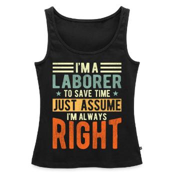 Arbeiter - Frauen Premium Organic Tank Top - Schwarz - Vorne - AI Model Female 172 light (172cm)