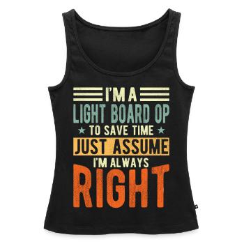 Light Board Op - Frauen Premium Organic Tank Top - Schwarz - Vorne - AI Model Female 172 light (172cm)