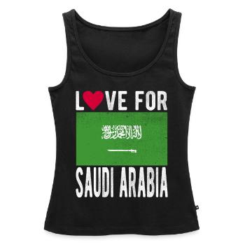 Saudi Arabia flag - Women’s Premium Organic Tank top - black - Front - AI Model Female 172 light (172cm)