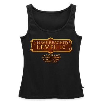 J’ai atteint le niveau 10 Rpg Online Gaming - Débardeur bio Premium Femme - noir - Devant - AI Model Female 172 light (172cm)