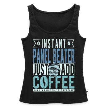 Panel Racket Coffee Saying - Women’s Premium Organic Tank top - black - Front - AI Model Female 172 light (172cm)