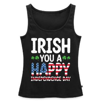 Irish You A Happy Independence Day American - Women’s Premium Organic Tank top - black - Front - AI Model Female 172 light (172cm)