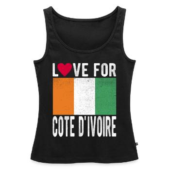 Côte d’Ivoire Souvenir - Débardeur bio Premium Femme - noir - Devant - AI Model Female 172 light (172cm)