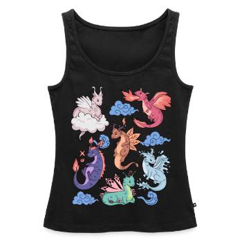Flug Der Drachen Niedliche Elementare Mythische - Frauen Premium Organic Tank Top - Schwarz - Vorne - AI Model Female 172 light (172cm)