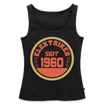 60er - Frauen Premium Organic Tank Top - Schwarz - Vorne - AI Model Female 172 light (172cm)