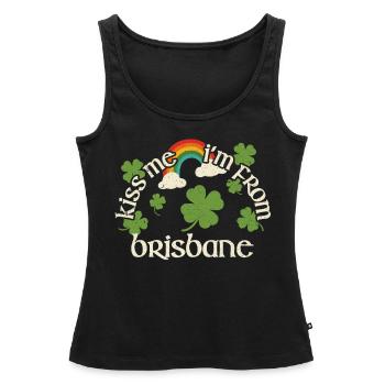 Kiss Me - Saint-Patrick Brisbane - Débardeur bio Premium Femme - noir - Devant - AI Model Female 172 light (172cm)