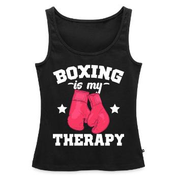 Boxen Ist Meine Therapie Sparring Sport - Frauen Premium Organic Tank Top - Schwarz - Vorne - AI Model Female 172 light (172cm)