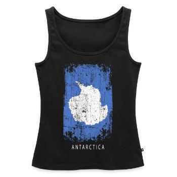 Souvenir avec le drapeau du pays de l’Antarctique - Débardeur bio Premium Femme - noir - Devant - AI Model Female 172 light (172cm)
