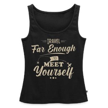 Voyage Dicton - Débardeur bio Premium Femme - noir - Devant - AI Model Female 172 light (172cm)