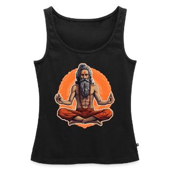 Spirituality Yoga Guru - Women’s Premium Organic Tank top - black - Front - AI Model Female 172 light (172cm)