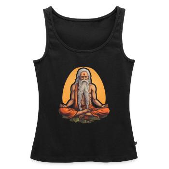 Yoga Guru Spiritualité - Débardeur bio Premium Femme - noir - Devant - AI Model Female 172 light (172cm)
