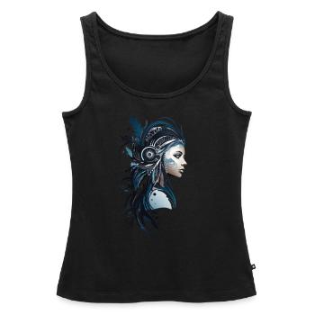 Chef de tribu - Débardeur bio Premium Femme - noir - Devant - AI Model Female 172 light (172cm)