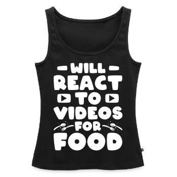 Reaction Streamer Video Reaktion Content Creator - Women’s Premium Organic Tank top - black - Front - AI Model Female 172 light (172cm)