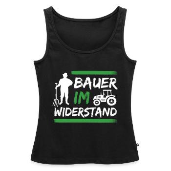 Bauern und Landwirte Demo Protest - Frauen Premium Organic Tank Top - Schwarz - Vorne - AI Model Female 172 light (172cm)