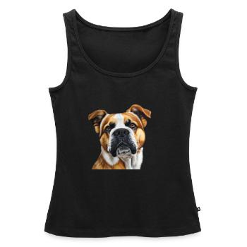 Chien - Débardeur bio Premium Femme - noir - Devant - AI Model Female 172 light (172cm)