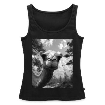 Selfie - Alien Selfie Camel UFO - Débardeur bio Premium Femme - noir - Devant - AI Model Female 172 light (172cm)