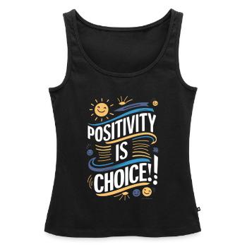 La positivité est un choix - Débardeur bio Premium Femme - noir - Devant - AI Model Female 172 light (172cm)
