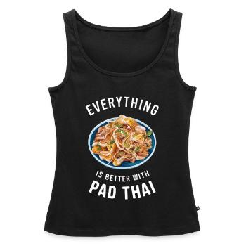 Everything is better with Pad Thai - Women’s Premium Organic Tank top - black - Front - AI Model Female 172 light (172cm)