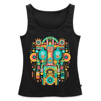 Dieu Maya Mythologie Maya Itzamna - Débardeur bio Premium Femme - noir - Devant - AI Model Female 172 light (172cm)
