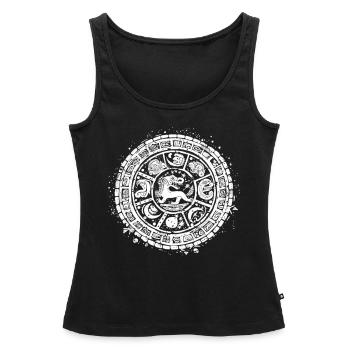 Dieu Maya Mythologie Maya Itzamna - Débardeur bio Premium Femme - noir - Devant - AI Model Female 172 light (172cm)