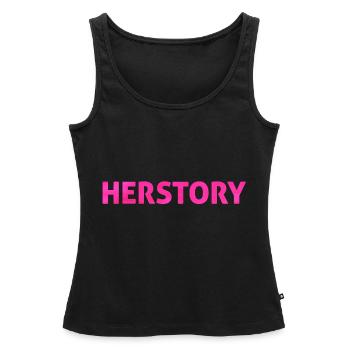Herstory Neon Pink - Débardeur bio Premium Femme - noir - Devant - AI Model Female 172 light (172cm)