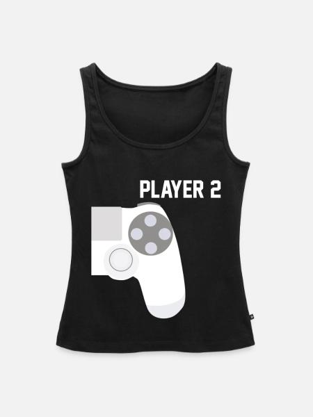 Zocker Gamer Player 2 - Frauen Premium Organic Tank Top - Schwarz