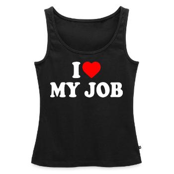 I love my job - Débardeur bio Premium Femme - noir - Devant - AI Model Female 172 light (172cm)