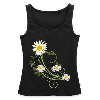 Ranke avec Marguerite et Marguerite - Débardeur bio Premium Femme - noir - Devant - AI Model Female 172 light (172cm)