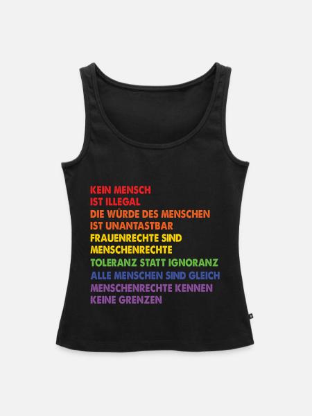 Menschrechte Gleichheit Gleichberechtigung - Frauen Premium Organic Tank Top - Schwarz