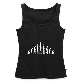 Évolution - Débardeur bio Premium Femme - noir - Devant - AI Model Female 172 light (172cm)