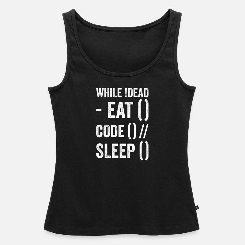 Citation d'humour de code de développeur drôle de programmeur - Débardeur bio Premium Femme - noir