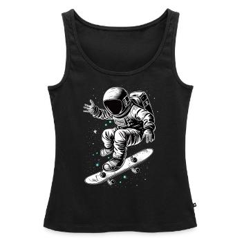 Patineur astronaute - Débardeur bio Premium Femme - noir - Devant - AI Model Female 172 light (172cm)