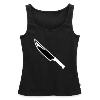 Messer - Frauen Premium Organic Tank Top - Schwarz - Vorne - AI Model Female 172 light (172cm)