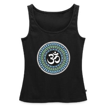 Mandala Om Yoga Esotericism - Women’s Premium Organic Tank top - black - Front - AI Model Female 172 light (172cm)
