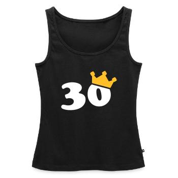 30 Krone 30. Geburtstag 30 Jahre - Frauen Premium Organic Tank Top - Schwarz - Vorne - AI Model Female 172 light (172cm)