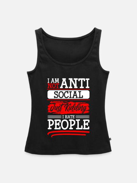Hass Menschenhasser - Frauen Premium Organic Tank Top - Schwarz