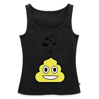 Grinning Crap - Smiley - Women’s Premium Organic Tank top - black - Front - AI Model Female 172 light (172cm)