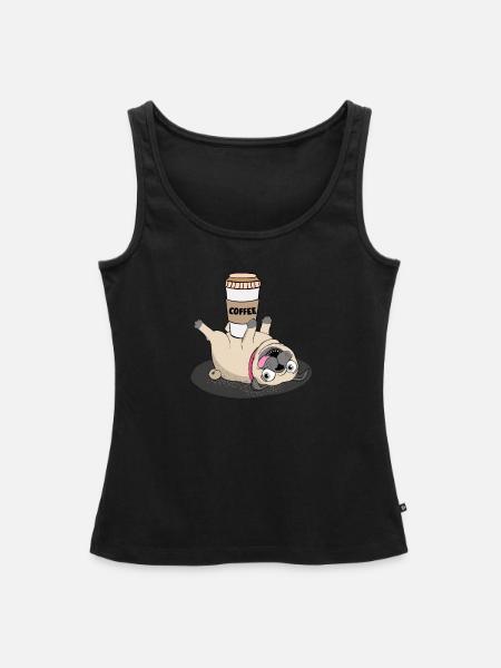 Mops und Kaffee leben - Frauen Premium Organic Tank Top - Schwarz