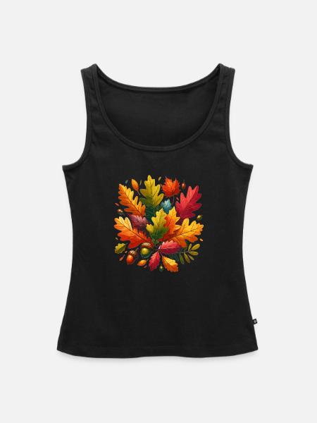 Herbstblätter - Frauen Premium Organic Tank Top - Schwarz